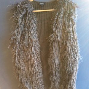 XL Grey Faux Fur Vest